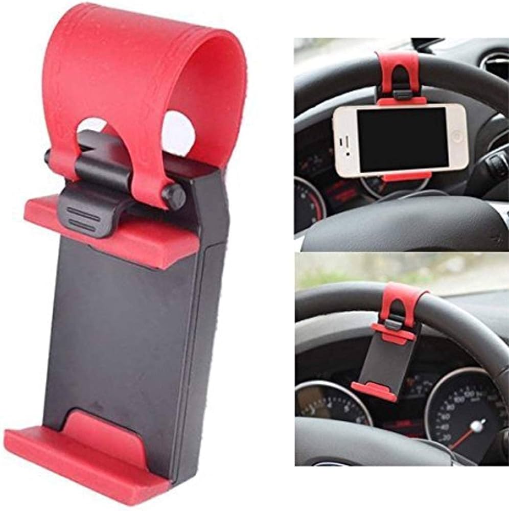 00183 - Car Steering wheel holder Black & Red