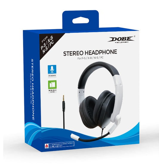 00834 - White stereo headphones Dobe